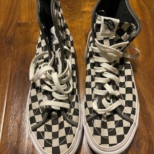 Vintage Checkered Vans hi-top - women 9. Men 7.5